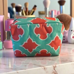 N Gil pink and green cosmetic bag or trinket bag